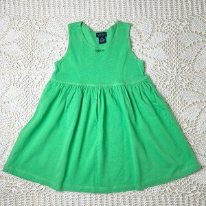 Vintage 1990s Fresno Sport Girls XS 4-5 Years Green Sleeveless Jumper Sun Dress